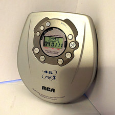 RCA 45 ESPX Portable CD Player Silver/Gray DSP Bass Boost Skip Protection Hold