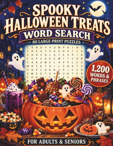 Halloween Wortsuche: 80 GroßE RäTsel FüR Erwachsene & Senioren, Spooky Themen-image