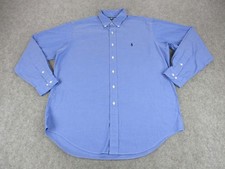 VINTAGE Ralph Lauren Shirt Mens 2XL 16 34/35 Blue Yarmouth Pinpoint Oxford
