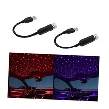 USB Car Roof Star Projector Night Light, 2PCS Adjustable Red/Blue Purple