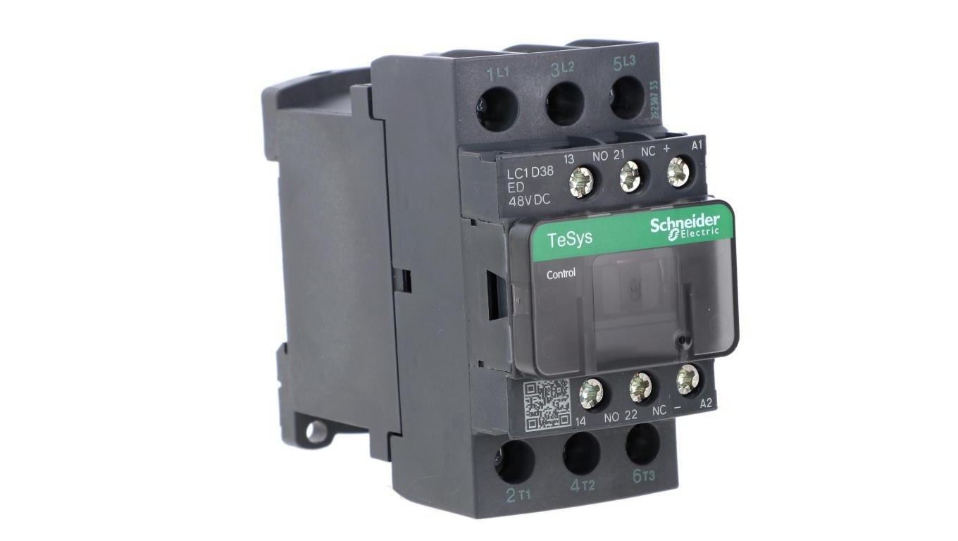 TeSys Deca Power Contactors 38A 3P 48V DC 1Z 1R LC1D38ED