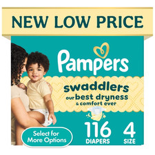 Pampers Swaddlers Fragrance Free Baby Diapers Size 4, 116 Count   No Import Fee