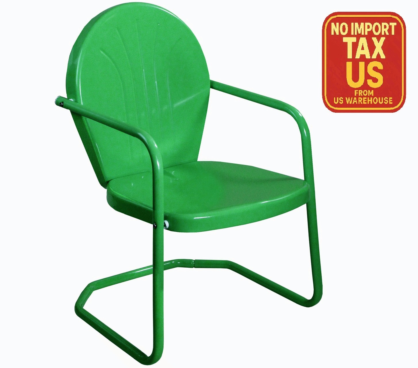 Northlight 34" Outdoor Retro Tulip Steel Armchair Patio Garden Chair Green
