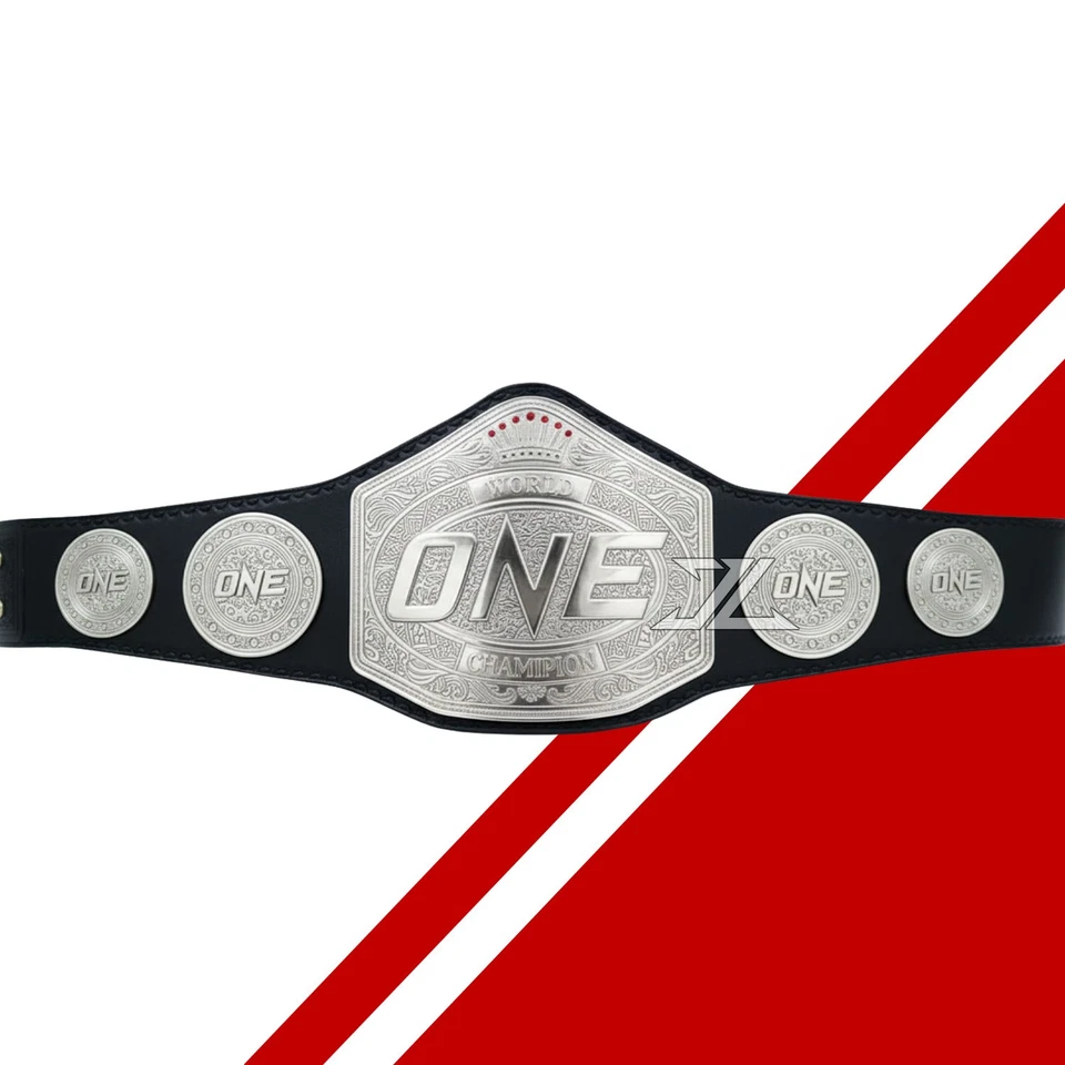 NUEVO UNO 2025 MMA Fighting World Heavywight Championship Cinturón Doble Plateado Foto 3 de 4