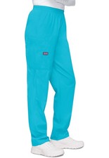 Turquoise Cherokee Scrubs Workwear Natural Rise Pull On Cargo Pant 4200 TRQW