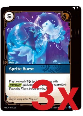 3x Sprite Burst UNL Riftbound Playset NM #069/219