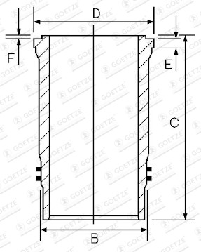 Goetze Engine 14-450380-00 Cylinder Liner for HaratBenz, Mercedes-Benz, Setra