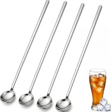 Long Handle Iced Tea Spoons Set of 4, 9.45 Inch 304 Stainl Steel