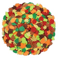 600Pcs Glitter Fall Leaf Foam Sticker Self Adhesive Maple Leaves