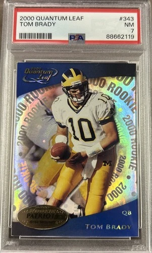 2000 Quantum Leaf 2000 Rookie Tom Brady #343 (RC) PSA 7 Looks Nicer