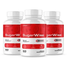 (3 Pack) Sugarwise Blood Support Capsules, Sugar Wise Health Pill (180 Capsules)