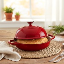 24CM Dome Lid Dutch Oven for Bread Making Enameled Round Cast Iron Bread Pot Pan