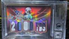 2010 Triple Threads patch Chris Johnson auto 2/3 2000 yards BAS RARE Ruby