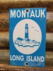 VINTAGE MONTAUK PORCELAIN SIGN OLD LONG ISLAND NEW YORK BEACH LIGHTHOUSE CLUB