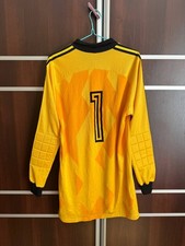 ADIDAS WEST GERMANY 1980's GOALKEEPER FOOTBALL SOCCER SHIRT JERSEY YELLOW D9/10