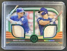 2022 Topps Tribute Pete Alonso David Wright Dual Relics 2 Jersey Bat Green #/99