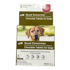 Elanco Quad Dewormer Chewable Tablet For Large Dogs 2 Chewable Tablets 3429