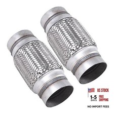 Exhaust Flex Pipe Stainless Steel Braid 3"Inch x 6"Inch w/Ends 8"Inch 3"x6"x8"