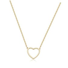 Cute Heart Necklace Tiny 14k Gold Heart open heart pendant necklace gold