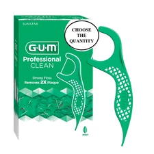 NEW GUM PROFESSIONAL CLEAN FLOSS PICKS FRESH MINT CLEANS 2X PLAQUE 150 to 750 ct