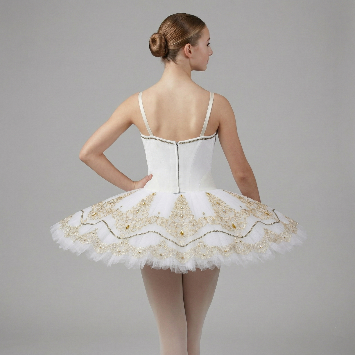 slim fit dress slacks EM1189 EMTUTU Adult professional ballet tutu White and Gold tutu pancake  performance tutus ballet stage costume women girls