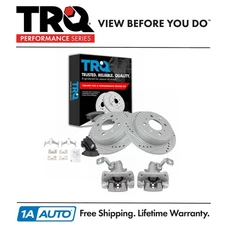 Front Ceramic Brake Pad, Performance Rotor & Caliper Kit for Honda