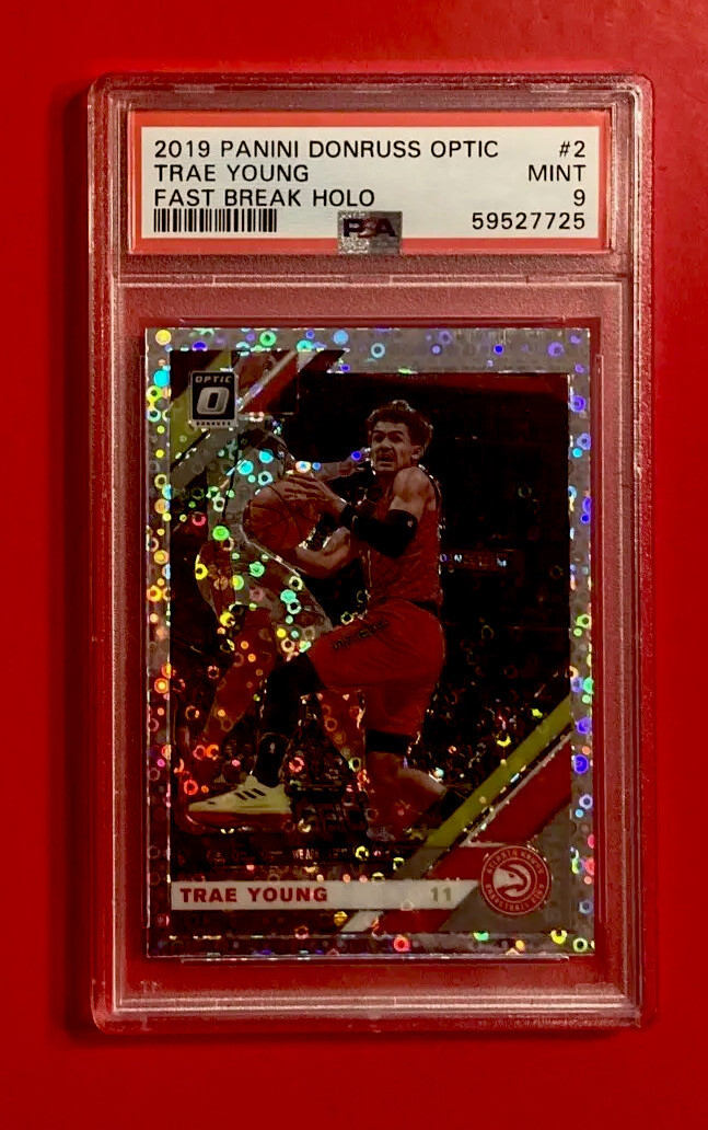 2019-20 Panini Donruss Optic Fast Break Prizm Trae Young #2 PSA 9 Graded Card