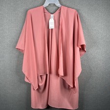 Time and Tru Kimono Open Front One Size Coral Peach Color Layering Sheer New