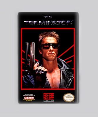 THE TERMINATOR - 2''x3'' FRIDGE MAGNET (nintendo nes video game box 80s art 2 t2)