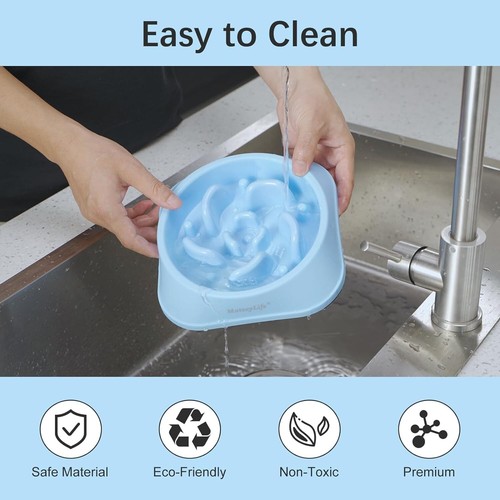 Slow Feeder Dog Bowls 2PCS, Anti-Slip Puzzle Dishes for Healthy Eating - Picture 9 of 10