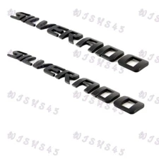 For Chevy Silverado Door Tailgate Emblem Badge Nameplates Letter Decal Black X2