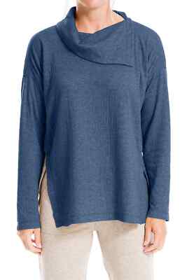 Max Studio Womens Size Large Long Sleeve Split Neck & Side Pullover 