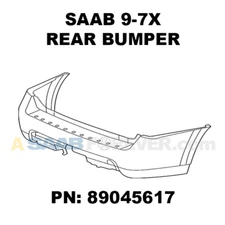 SAAB 9-7X Rear Bumper Cover 2005-2009 97x NEW GENUINE OEM UNPAINTED 89045617