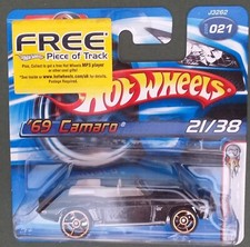 HOT WHEELS 2006 '69 CAMERO, BLACK, SHORT CARD.