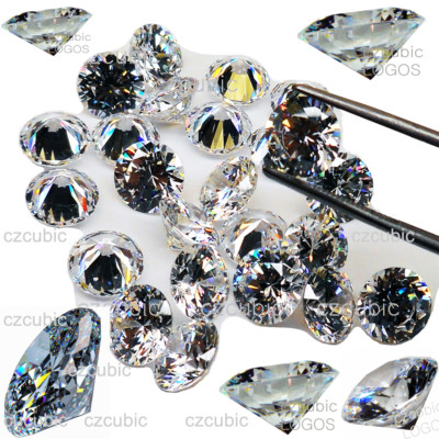 CUBIC ZIRCONIA GREAT QUALITY EACH 20 PCS SIZES LOT LOOSE STONES SHIP in U.S.A