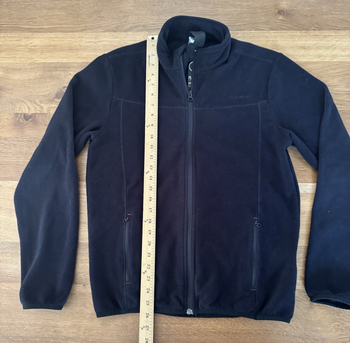 Quechua Decathlon black fleece jacket men S Small full zip, zip