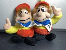 Walt DISNEY STORE  Tweedle Dee Dum Plush Bean Toys Alice Wonderland