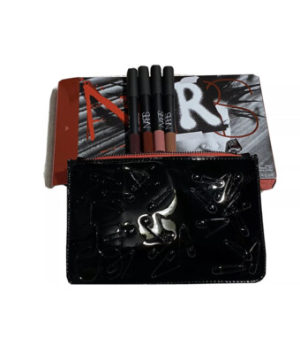 NARS MANIC BLACK MAKEUP BAG And Lip Pencil Set