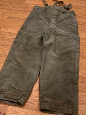 Navy Bibs Mens Medium Flight Deck Cotton wool lined coveralls Green Vintage USN