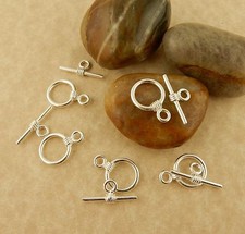 10 sets Silver plated Copper Bali 12mm Toggle clasps