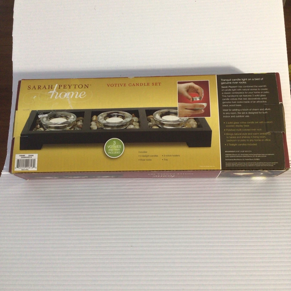 Сара Пейтон Домашний Обетный Набор Свеч Деревянный Поднос БЛАГОРОДНАЯ КОРОБКА ДЕФЕКТ Праздничный Декор Подарок - Изображение 2 из 4