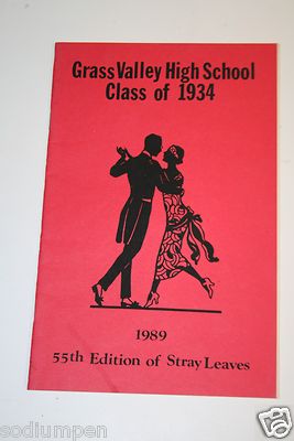 Vintage 1934 55 Year Reunion Grass Valley California High School Book Souvenir