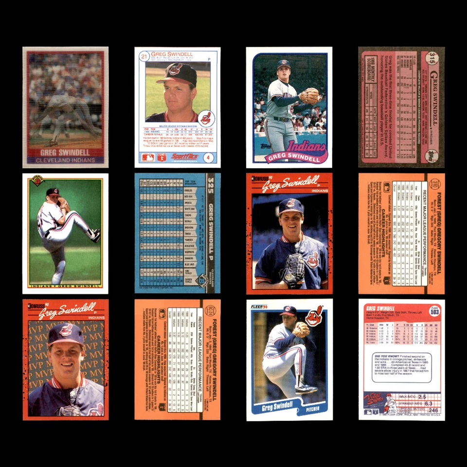 Lote 72 tarjetas de béisbol Greg Swindell novato diferentes 1987 (RC)-2000 indios/rojos/HOU Foto 4 de 4