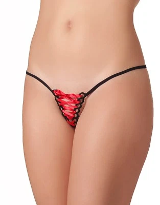 NOIRSATINE STRING OUVERT FAB EUROPE S M L XL OU XXL NEUF LINGERIE sous vêtement SEXY FEMME