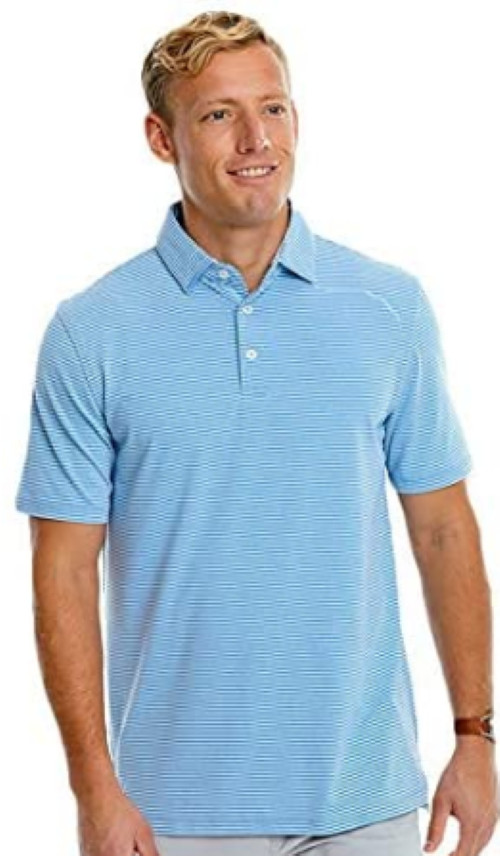 $89,50 Мужская рубашка-поло Southern Tide Ryder Montefuma в полоску из полиэстера синего цвета[ L]