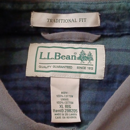 LL Bean Shirt Men XL Gray Shacket Button Up Traditional Fit Plaid Lined Y2K - Picture 2 of 17
