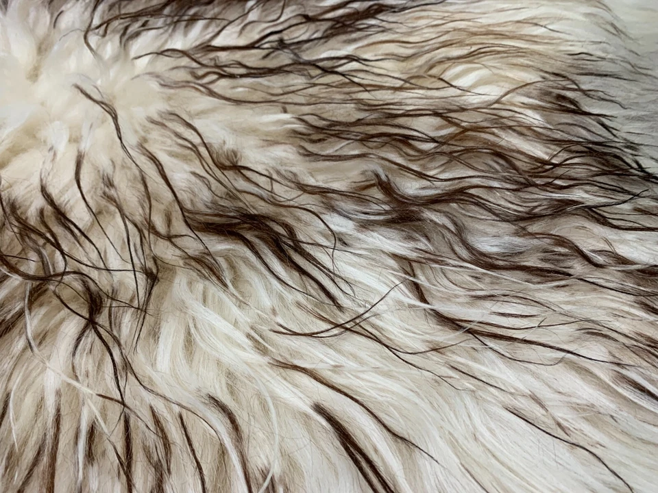 Alfombra larga de lana bronceada de piel de oveja marrón piel genuina real decoración del hogar tiro de regalo Foto 4 de 4