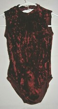 Girl's Burgundy Velour Sleeveless Leotard Size XS