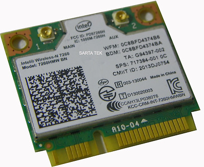 Scheda Intel Wireless-N 7260HMW-BN 300Mbps WLAN + Bluetooth 4.0 Per HP Compaq 717384-001