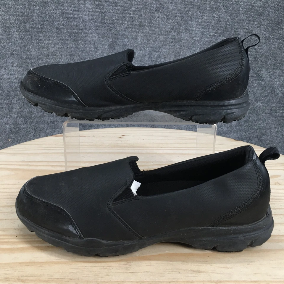 Безопасный T шаг комфорта обувь женщин 10 мокасины плоскостях поскользнуться на черный искусственной кожи - Изображение 2 из 4